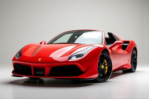 Vibrant red Ferrari 488 Spider ready for rental