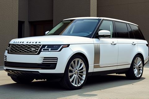Pristine white Range Rover Vogue luxury SUV