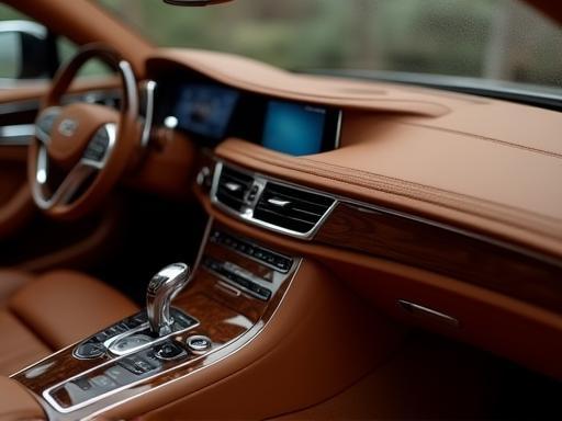 Detailed interior shot of a Bentley dashboard showcasing luxury craftsmanship
