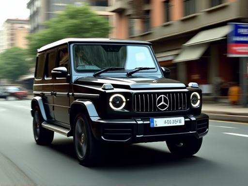 Mercedes G-Wagon impressively navigating an urban Mumbai street