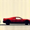 Sports Car Rental Icon - Sleek red sports car silhouette